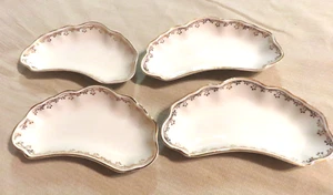 Alfred Meakin England Set Of 4 Bone Plates Bone Plates With Gold Trim 6 1/2'' - Picture 1 of 8