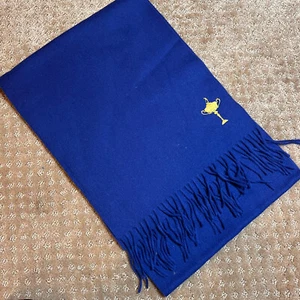 The Ryder Cup Blue and Gold Wool Scarf Vintage RARE Neck Scarf Golf PGA - Picture 1 of 6