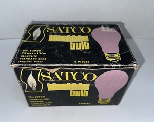 VTG SATCO Blacklight Bulbs | 75 Watts (120 V) NIB / Tested Blacklite Box Of 6 - Picture 1 of 6