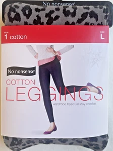 No Nonsense Animal Print Cotton Leggings Women Large L 12-14 NEW Very nice! - Picture 1 of 11