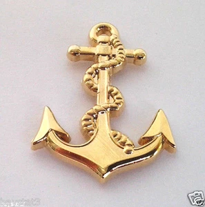 US NAVY ANCHOR (SMALL GOLD 1-1/16") Military Hat Pin P14085 EE  - Picture 1 of 2