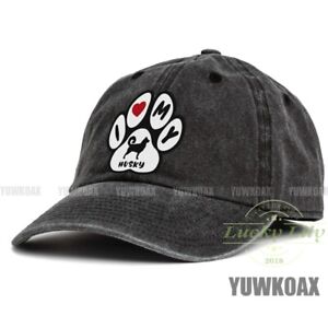Casquette de baseball unisexe Funny I Love My Dog Husky casquette denim chapeau personnalisé réglable