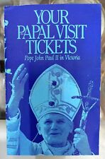 Vintage 1986 Pope John Paul 11 Tour Tickets Melbourne Australia MCG Christianity