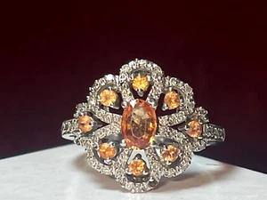 10K GOLD MORGANIT DIAMANT RING NATÜRLICHER EDELSTEIN VINTAGE SIGNIERT - Bild 1 von 14