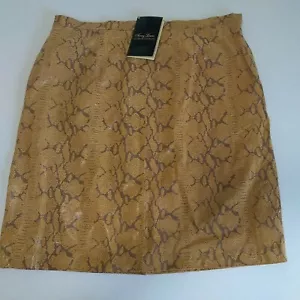 Nueva con etiquetas Falda de cuero suave piel de serpiente Terry Lewis Classic Luxuries talla 20 - Imagen 1 de 6