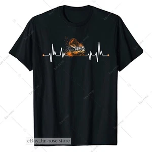 Welding Heartbeat Welder Helmet Metal Fabrication Fusing MIG TIG Welder T-Shirt - Picture 1 of 5