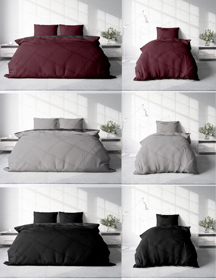 Winter Wendebettwäsche Doubleface Unifarben kuschelig warm weich Thermo Fleece - Bild 1 von 1