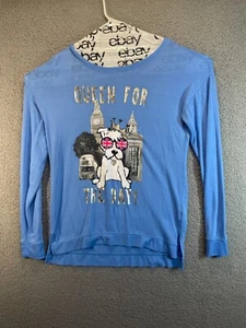 Justice Queen For a Day London Blue Pullover Sweater Size 20 - Picture 1 of 6