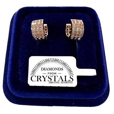 Cerchi Orecchini 12/6 pl. oro Duo 18K con Cristalli Zirconi Uomo Donna 4/22 - Immagine 1 di 4