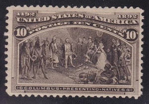 US 237 10c Columbian Exposition Mint F-VF OG H SCV $90 - Picture 1 of 2