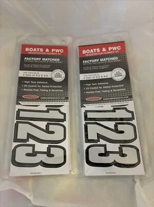 (2) Hardline Boat & PWC Registration Number Kit 3” High 144 Decals SIBLK320 - Picture 1 of 2