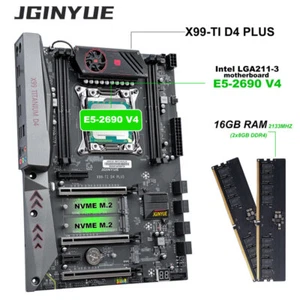 New X99 Motherboard TI ATX + 2x E5-2666 V3 E5-2696 V3 E5-2673 V3 CPU,64GB RAM - Picture 1 of 14