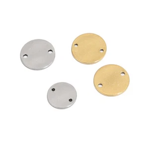 40pcs Round Stamping Blank Tag Connector Gold Flat Disc Links Supplies 12mm 10mm - Picture 1 of 8
