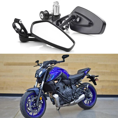 Motorcycle 7/8" Handle Bar End Rearview Side Mirrors For Yamaha FZ-09 FZ-07 FZ6N Foto 1 de 4