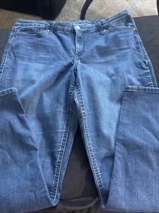 Women’s Size 14 Short Blue Denim Skinny Jeans By Crown And Ivy - Picture 1 of 11