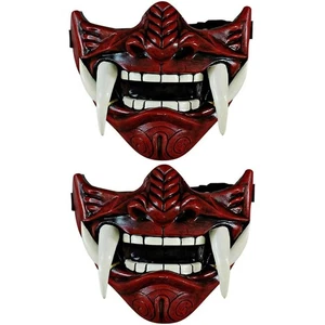 2 Piezas Rojo Halloween Demonio Diablo Media Cara Juegos con disfraces Halloween Disfraz Máscaras EE. UU. - Imagen 1 de 10