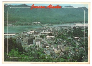 Juneau Alaska Aerial View Downtown Gastineau Channel Postcard by Mike Anderson - Picture 1 of 2