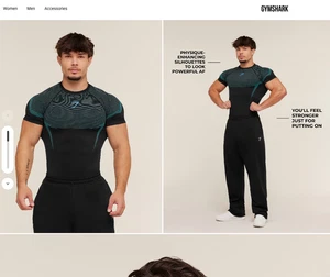 *NEU* Gymshark Onyx 5.0 schwarz/markenblau nahtlos Kurzarm T-Shirt MEDIUM - Bild 1 von 1