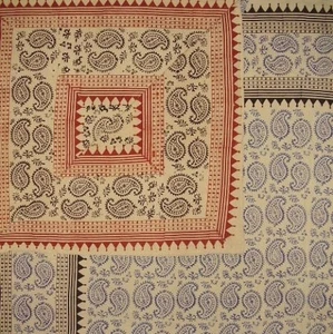 Funda nórdica reversible con estampado de bloques de cachemira de algodón 92" x 88" se adapta a Full-Queen - Imagen 1 de 4