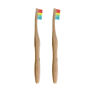 Dr Botanicals Bamboo Toothbrush Rainbow Twin Value Savings Pack - Picture 1 of 4