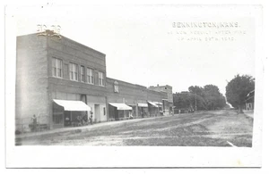 Bennington Kansas Rebuilt After Fire RPPC Photo Postcard - Bild 1 von 3