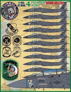 Furball 1/48 Decals F-15E AT War 4th Fighter Wing Drone Killers - 48-098 - Bild 1 von 6