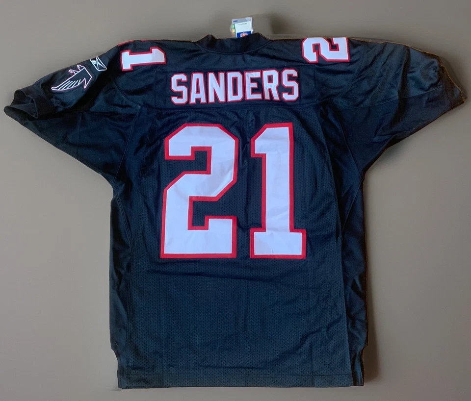 Camiseta Vintage Nova Com Etiqueta Reebok Atlanta Falcons #21 Deion Sanders Reebok NFL Tamanho 46 - Imagem 1 de 4