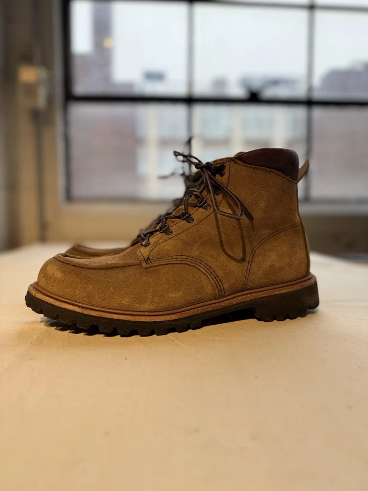 Red Wing Shoes Men's Camel Swede Leather Lace Up Boots Size 12 D Made In USA - Image 1 of 4