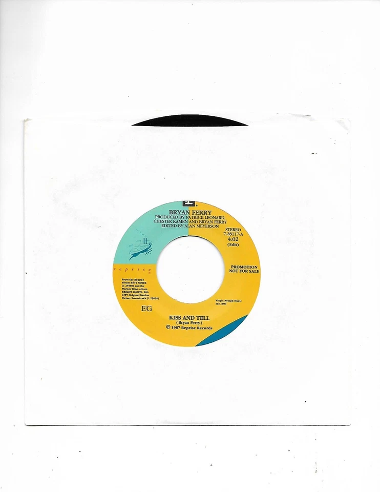 Bryan Ferry- Kiss And Tell (4:04) *US Promo 7" Vinyl Record * - Image 1 of 1