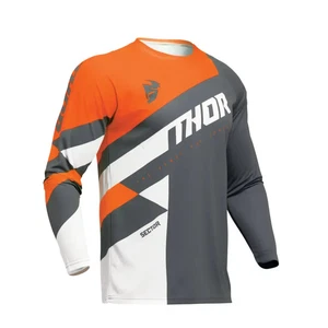 Thor Sector Jersey Checker Charcoal/Orange Size Large - Picture 1 of 1