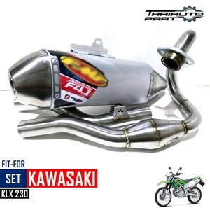 TUBO SISTEMA COMPLETO ESCAPE ACERO INOXIDABLE PLATA PARA Kawasaki KLX230 KLX ENDURO 2019-24 - Imagen 1 de 8