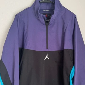 Jordan Golf Pullover Windbreaker Jacket Purple Black Teal Mens Medium - Picture 1 of 9