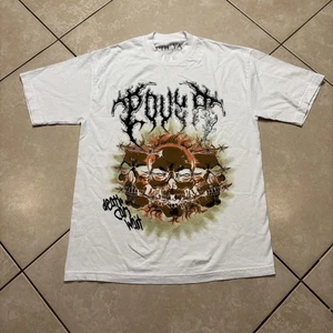 Pouya Hemd Herren Medium weiß Death Can Wait Totenkopf Grafik Rap Merch Rap neu ohne Etikett - Bild 1 von 7