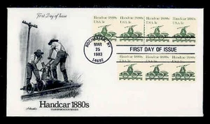 1898 3c HANDCAR, PLATE #1, STRIP OF 4 - ARTMASTER - Picture 1 of 2