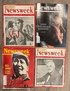 Vintage Newsweek FDR April 1945, August 1945, November 1963, JFK December 1963 - Picture 1 of 6