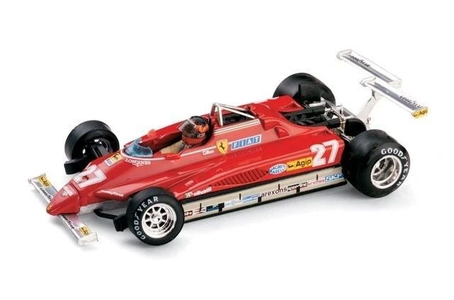 Brumm BM0272CH FERRARI 126 C 2 G.VILLENEUVE 1982 N.27 LONG BEACH GP W/PILOTE 1:4 - Immagine 1 di 1
