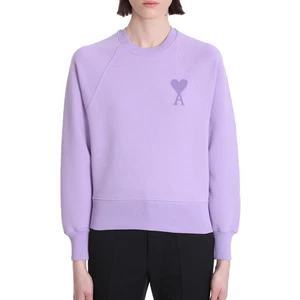 AMI DE COEUR PARIS E21FJ028 Sweatshirt French Terry Heart Logo Embroider Lilac S - Picture 1 of 12
