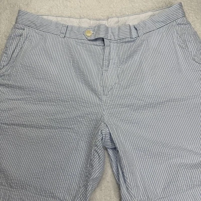 Pantalones Cortos Brooks Brothers Seersucker Para Hombre Talla W 36 Azul Blanco Rayas 9” Entrepierna Foto 1 de 4