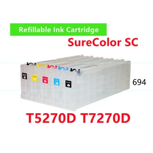 5 Empty Refillable Ink Cartridge T694 694 T7270D T5270D Printer * - Picture 1 of 2