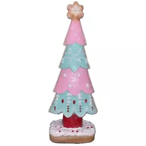 Pink Green Tiered Sprinkles CHRISTMAS TREE Icing Sugar 13" Resin Snowflake New - Picture 1 of 5