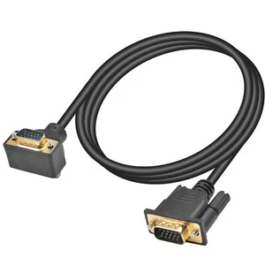 5FT 90° VGA to VGA Cable Up Angle 15-Pin Male-to-Male Monitor Cord 1080P - Picture 1 of 7