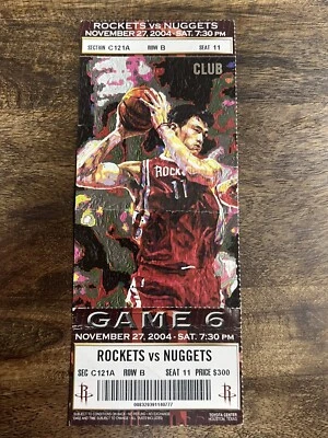 休斯顿火箭队对丹佛掘金队门票存根 2004 年 11 月 — 第 1/2 张图片