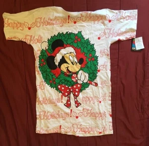 Mickey Mouse Schlafshirt Vintage 90er Disney Pyjama Schlafanzug Weihnachten Urlaub - Bild 1 von 15
