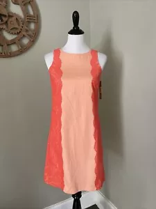 Nuevo con etiquetas $129 Gianni Bini Naranja Coral Encaje Vestido Talla 2 Cóctel Fiesta Trabajo - Imagen 1 de 7