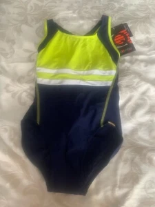 aQuarilla – Damen-Badeanzug Einteiler – UK 8 – dunkelblau & limettengrün – neu mit Etikett - Bild 1 von 14