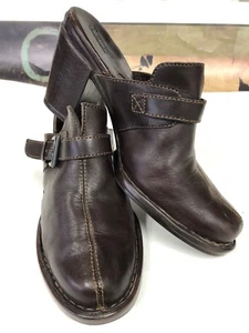 Zapatos mules Born para mujer talla 9M/W marrón punta dividida sin cordones bloque tacón alto - Imagen 1 de 9