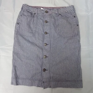 Patagonia Button Down A-Line Skirt Organic Cotton Pin-Striped Women's Size 4 - Picture 1 of 3