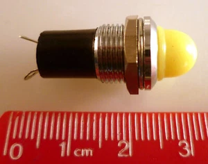 Sato Yellow Panel Mount Indicator 10mm Diam For 6V-28V LES Bulbs OM0318 - Picture 1 of 3