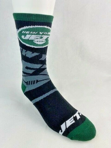 New York Jets Football Shadow Black Crew Socks Cover