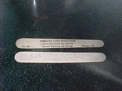 Limas de uñas publicitarias de distribuidor Packard originales de colección (2) lado norte PA Bremner WIS Foto 1 de 4